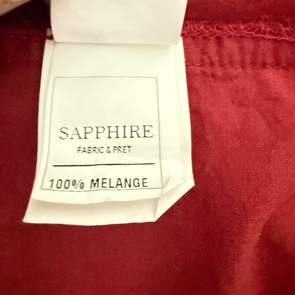 Sapphire Burgundy Cotton Tunic Top Gold Embroidery Long Sleeved‎ Dress - Picture 11 of 13